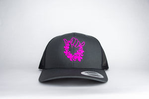 Retro Trucker - Charcoal/Pink